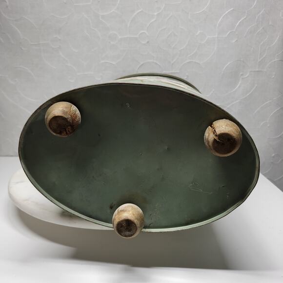 Vintage Plymouth Tole Hand Painted Umbrella Stand Metal Toleware Ball Footed - Picture 16 of 16